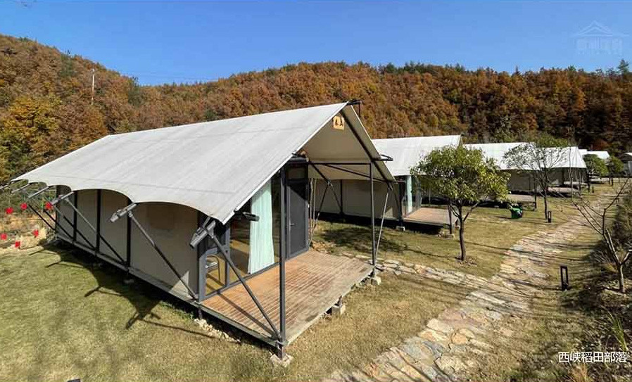 河南南陽西峽稻田帳篷部落